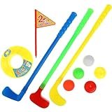 Minigolf De Madera Para Niños — Incluye 2 Palos, 2 Hoyos, Bolas, Alfombra Y Accesorios